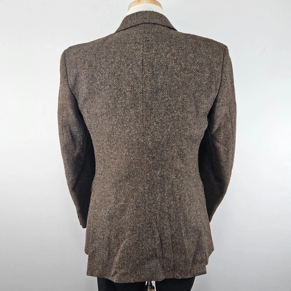 VTG Haggar Men's Tweed Sport Coat Blazer Two Button Brown Herringbone 40R‎